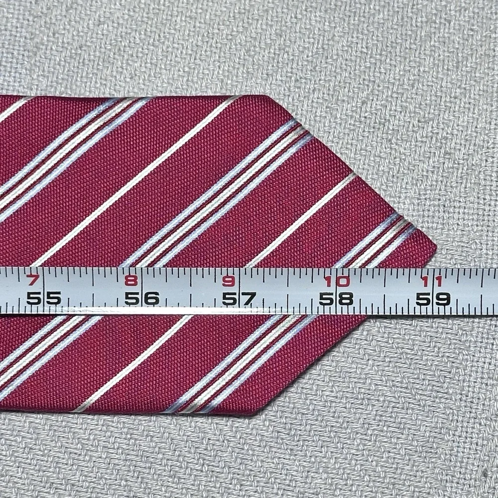 Brooks Brothers Red Gold & Silver‎ Striped Tie Woven Italian Silk USA Made